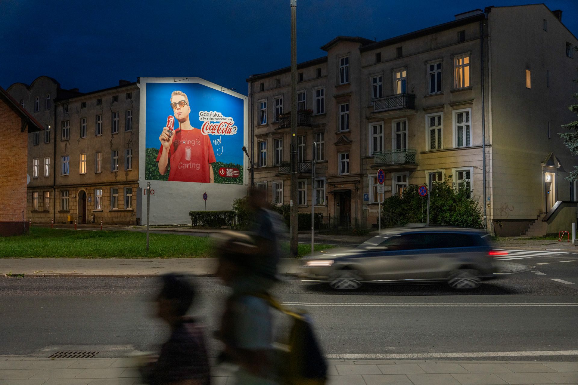 mural reklamowy dla coca-cola w gdańsku