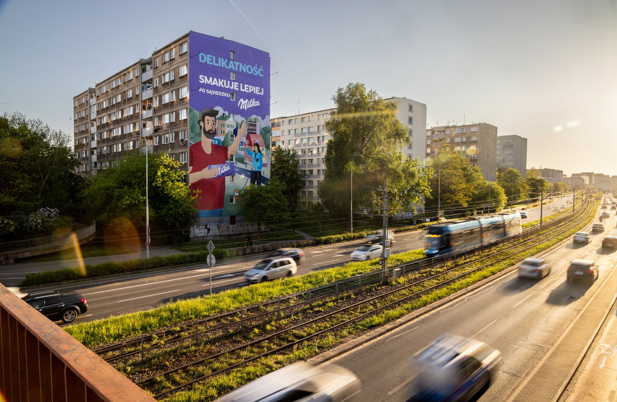 mural namalowany przez good looking studio we wrocławiu przy ul legnickiej 18, milka