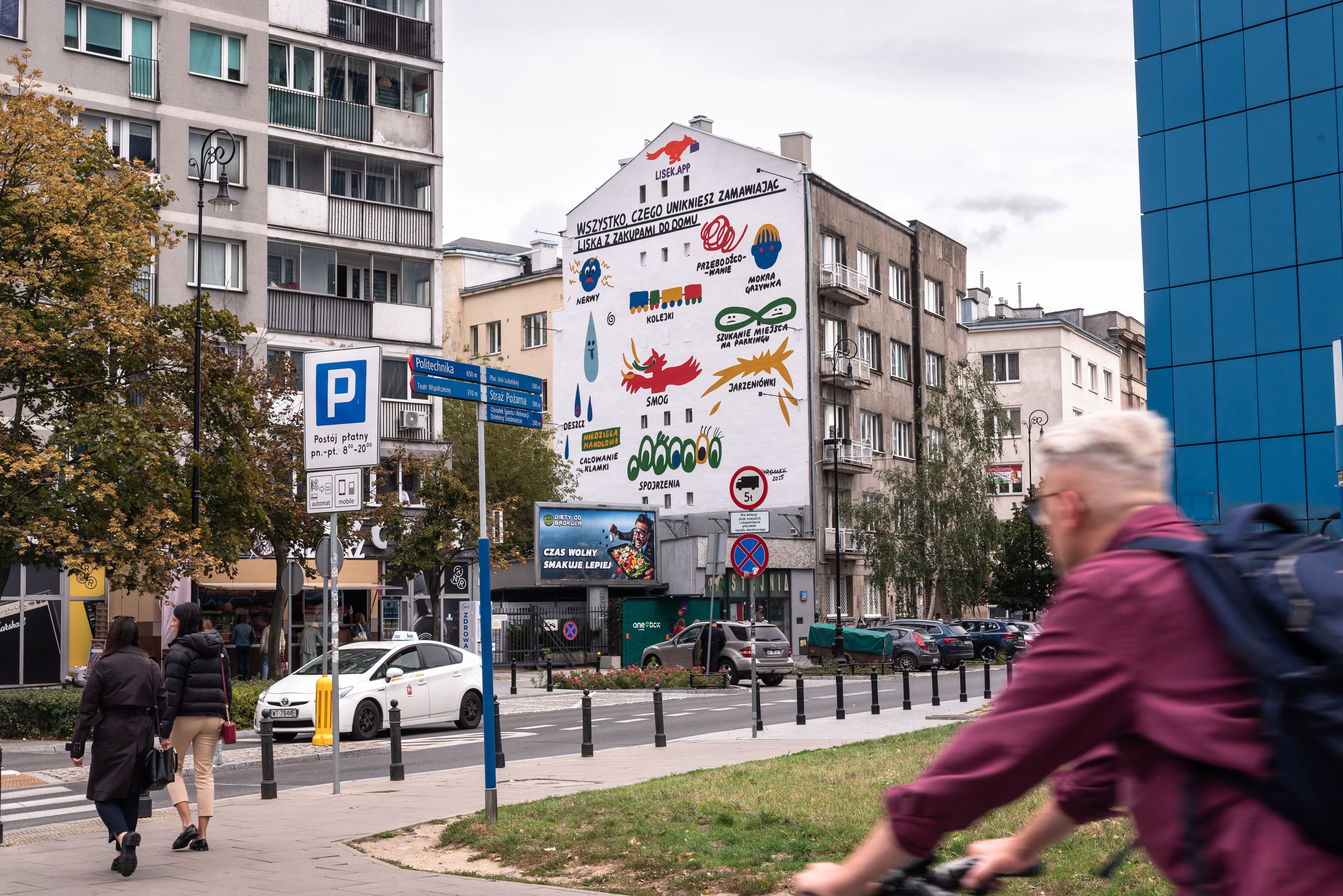 Good Looking namalowało mural w Warszawie przy ulicy Polnej 24 dla Lisek.app