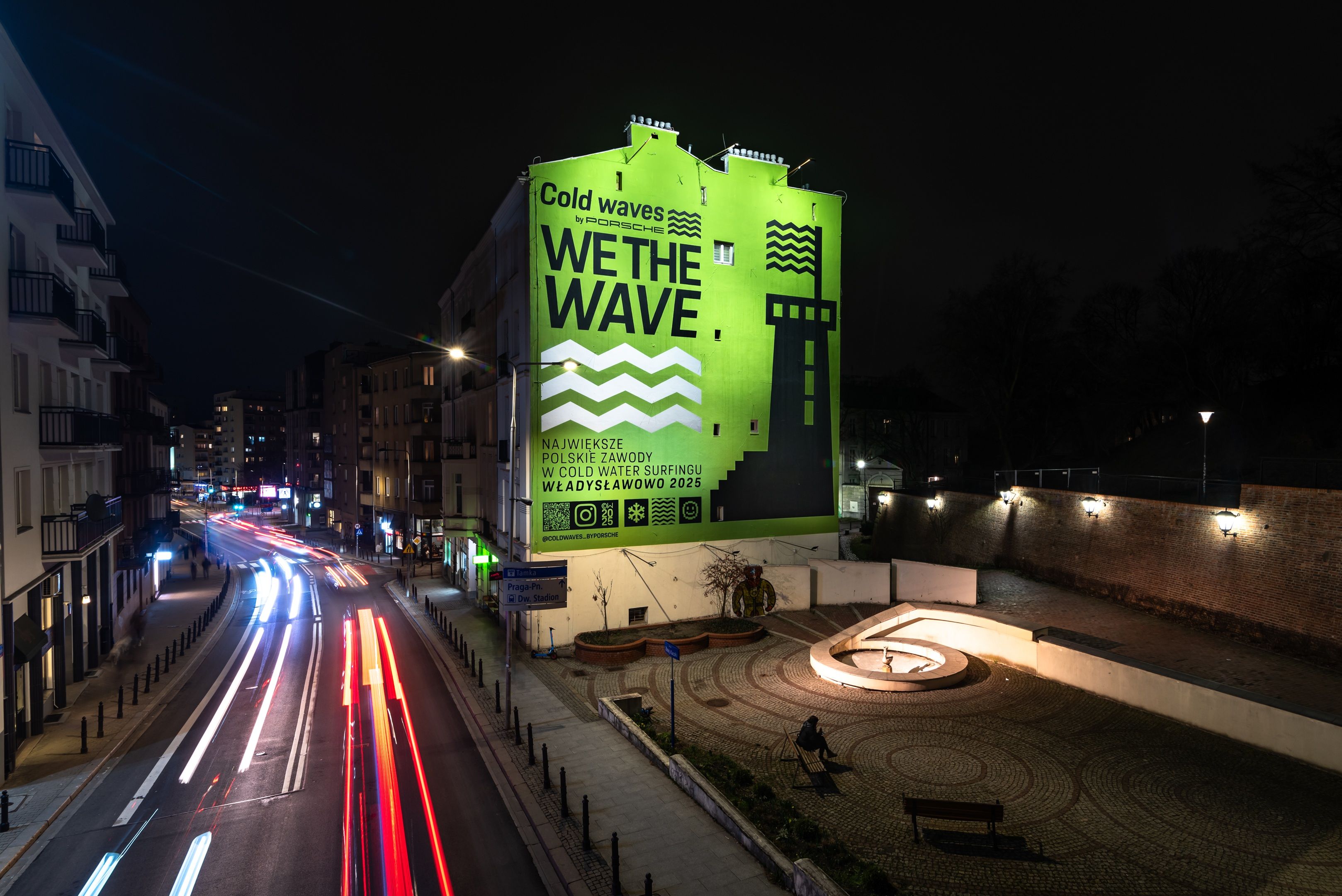 Good Looking Studio namalowało mural w Warszawie przy ulicy Tamka 37 dla marki Porsche