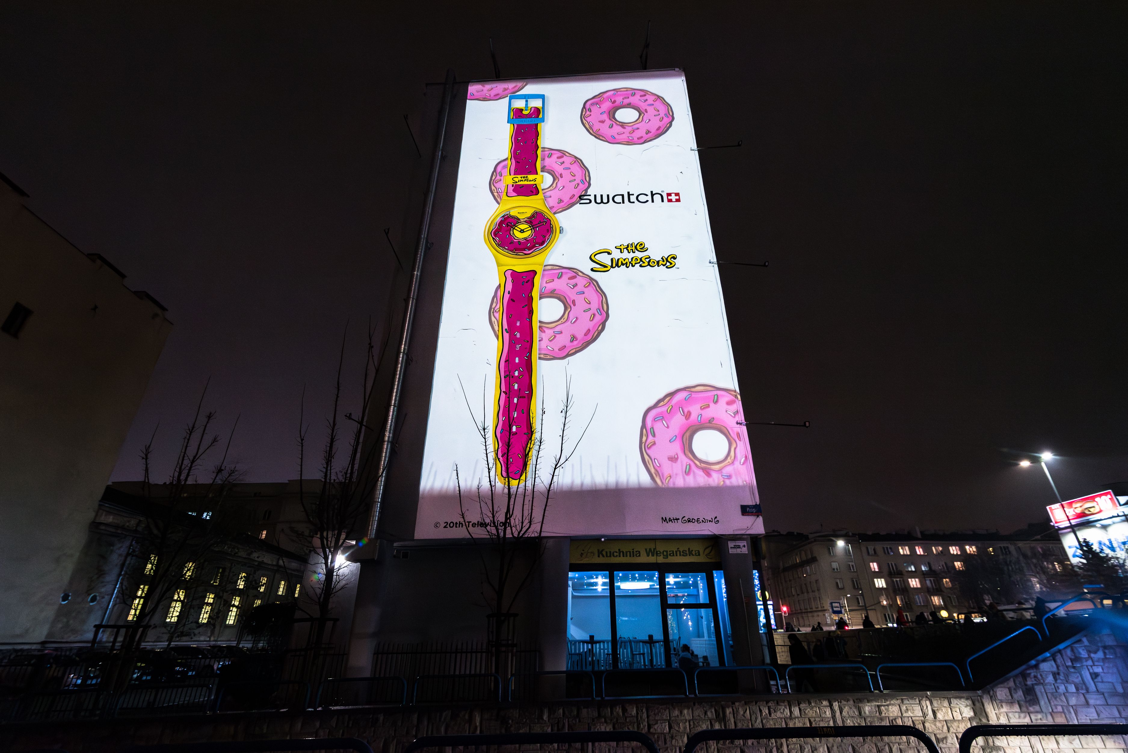 motion mural dla swatch w nocy