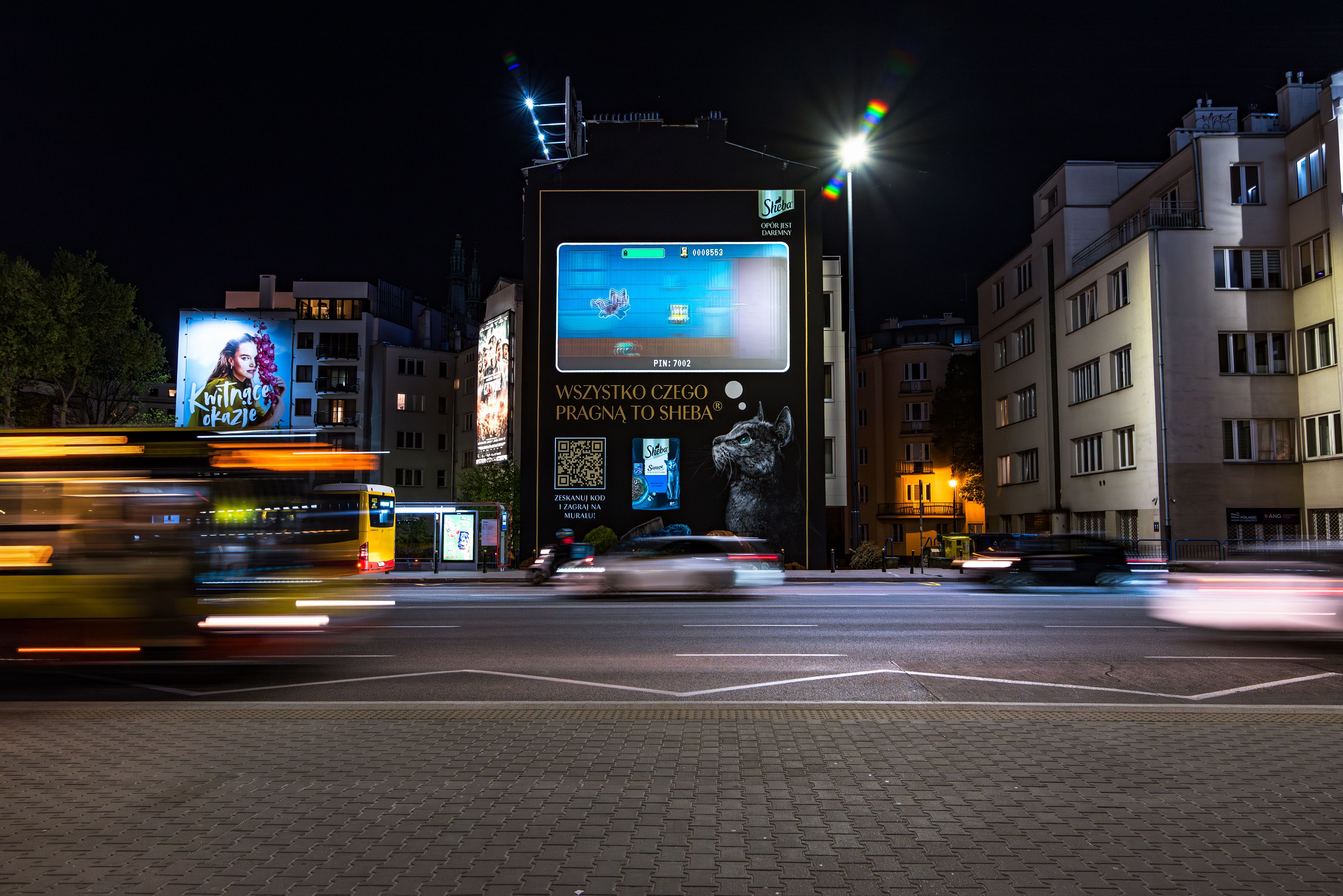 motion mural dla Sheba z interaktywną grą