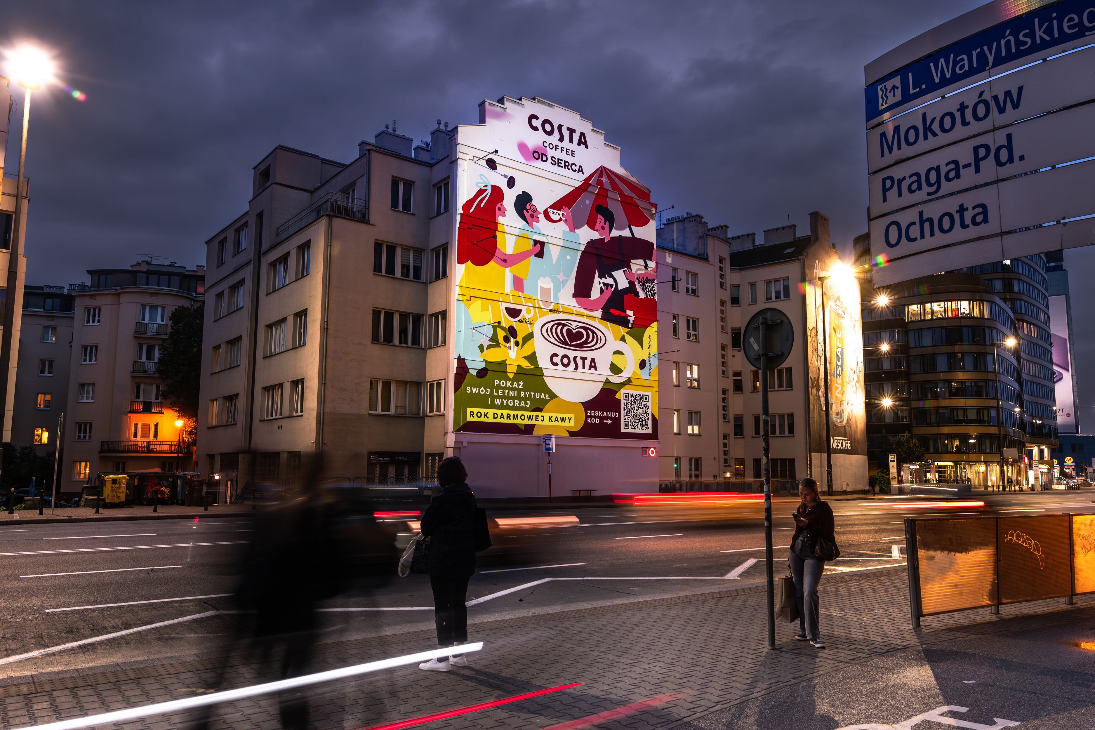 Mural Goodlooking przy ul. Jaworzyńskiej 11 w Warszawie w wersji motion.