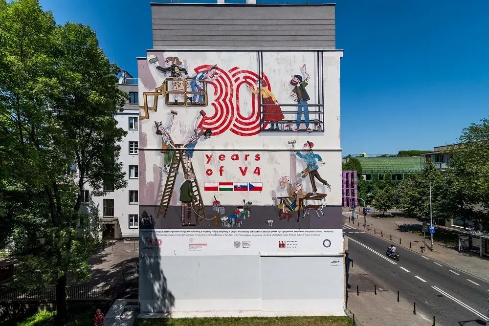 good looking mural na 30lecie grupy Wyszehradzkiej