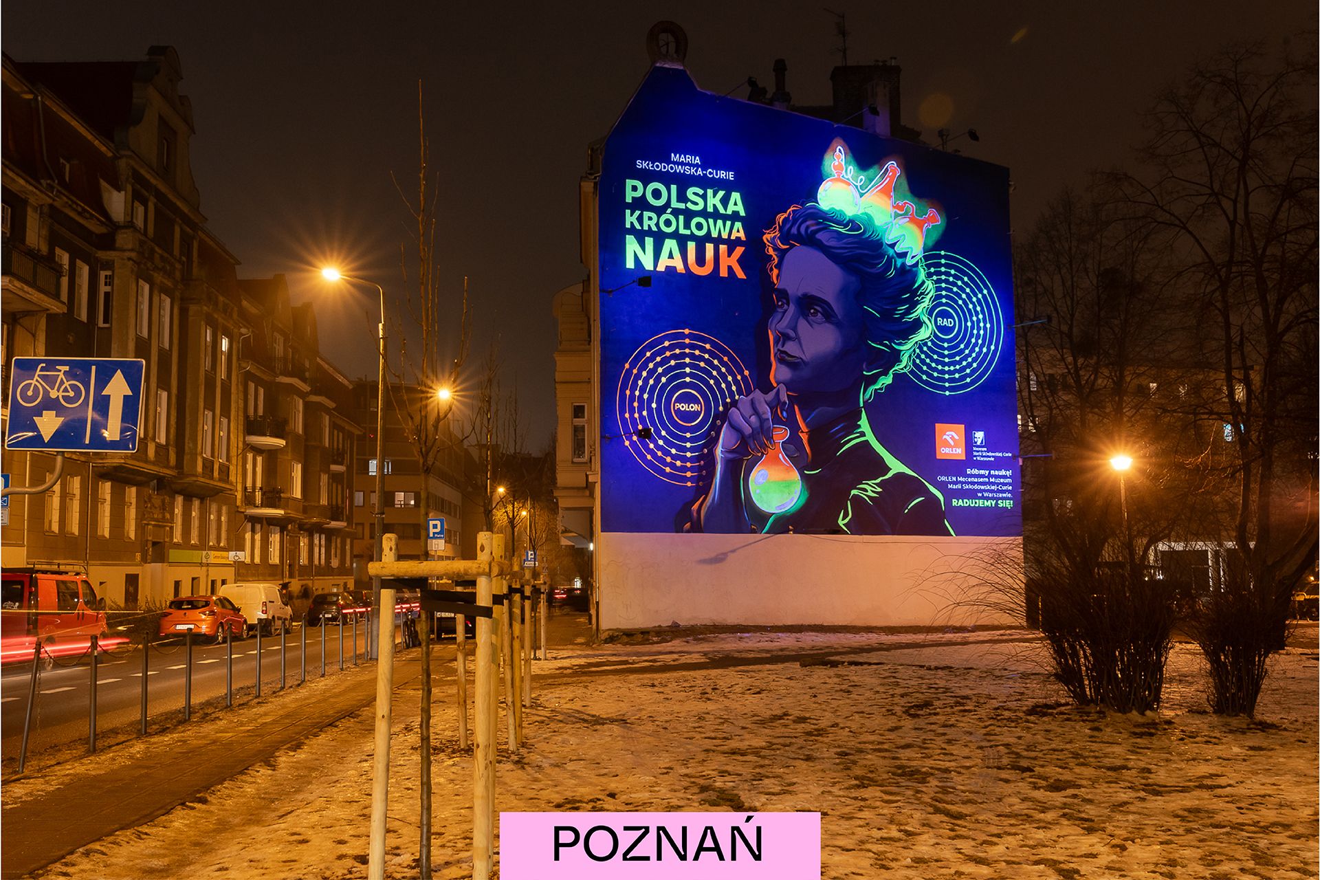 Good Looking namalowało mural Maria Skłodowska-Curie w Poznaniu