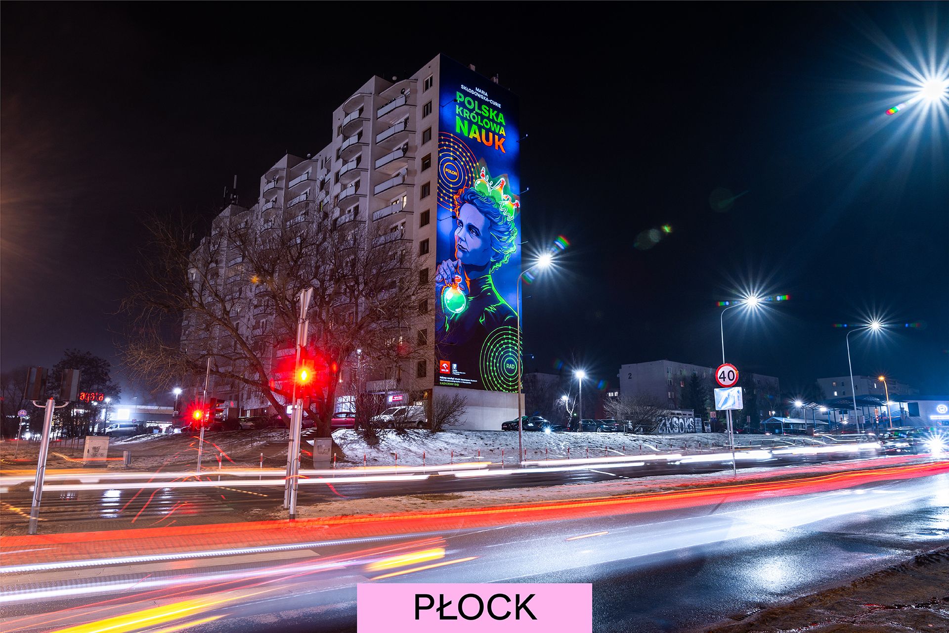 Good Looking namalowało mural Maria Skłodowska-Curie w Płocku